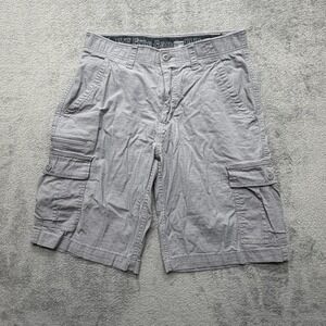 WearFirst Cargo Shorts Mens 32 Gray Ripstop Stretch‎ e-Band Flex Waist Utility